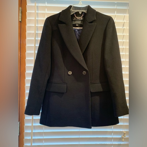 J.Crew Sz 2 Evening Blazer Jacket Italian Double-cloth Wool Blend In Black New - Picture 1 of 5